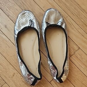 J. Crew Evie Silver Flats